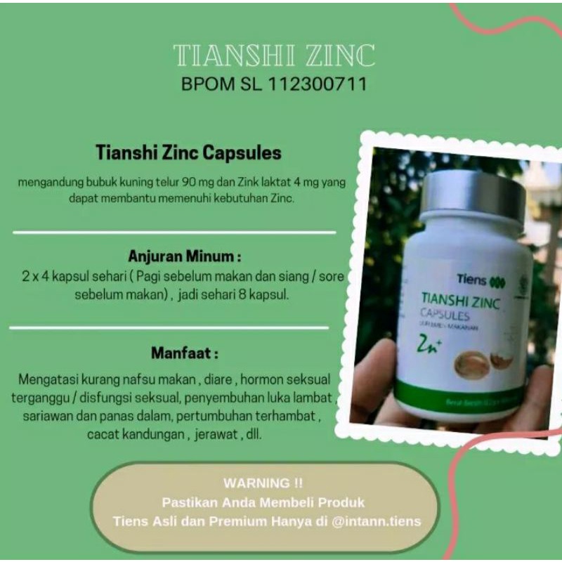 ** TIANSHI ZINC CAPSULES 100% ORIGINAL TIENS
