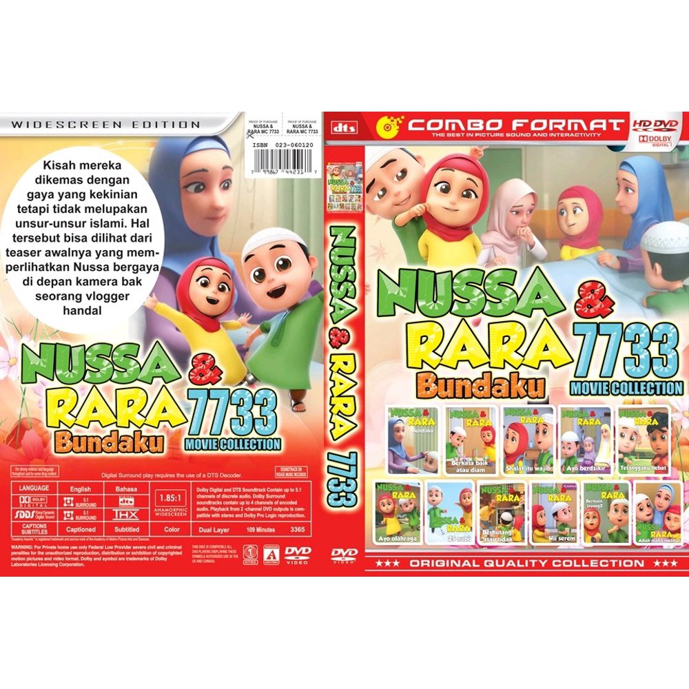 DVD FILM RELIGI ANAK ANAK NUSSA RARA COLLECTION MOVIE