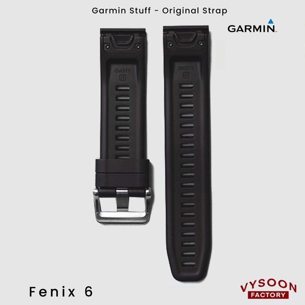 Strap Rubber Jam Smartwatch Garmin Fenix 6 QR Original - Black