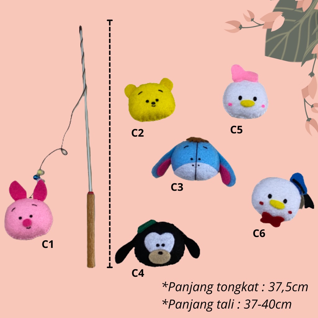 Stick Mainan Teaser Cat Toys Flanel Mainan Kucing dan Anjing Tongkat Boneka Bulu Murah