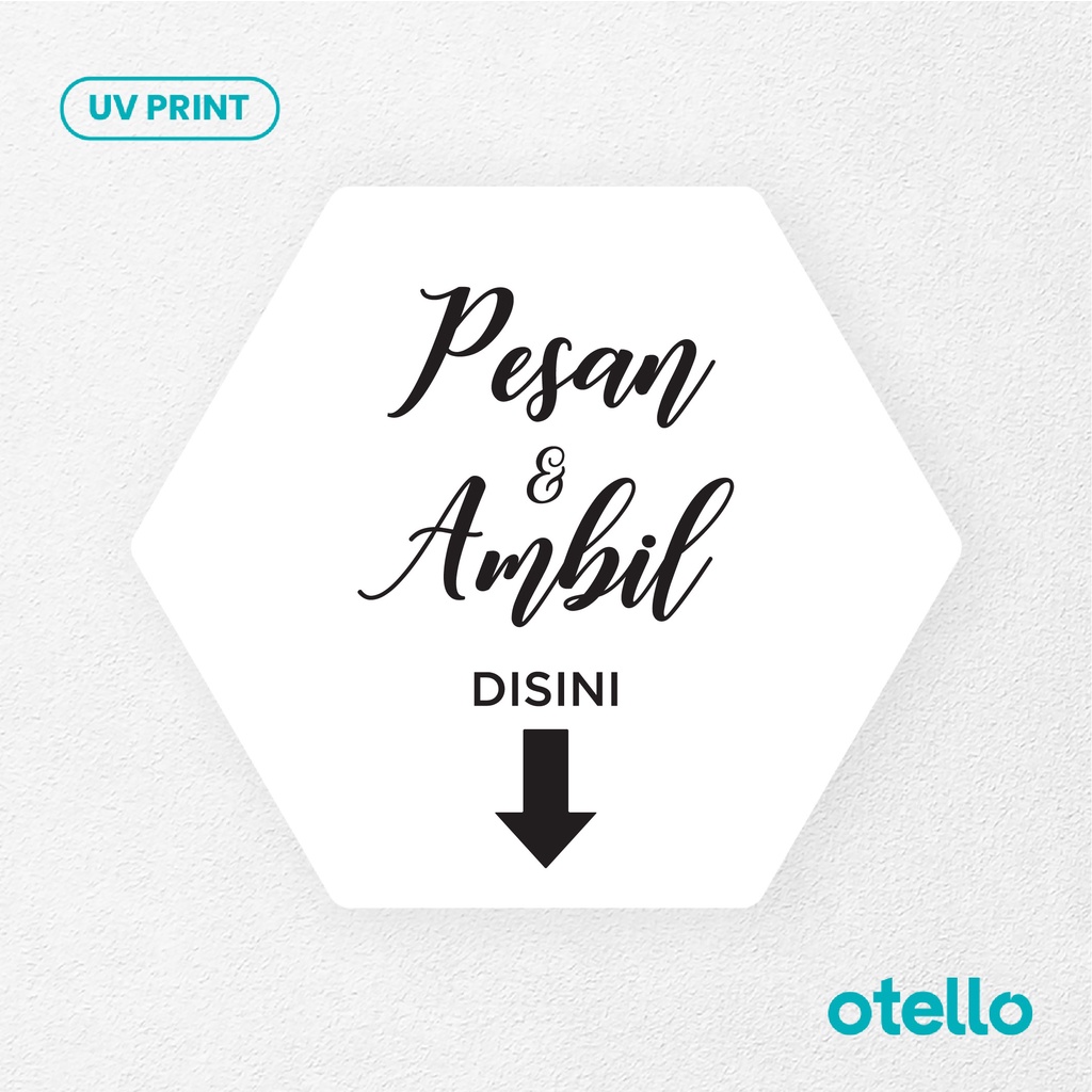 Pesan &amp; Ambil Disini Signage Board Akrilik Tempel Dinding Papan Acrylic Restoran Dinding Petunjuk Toko Cafe