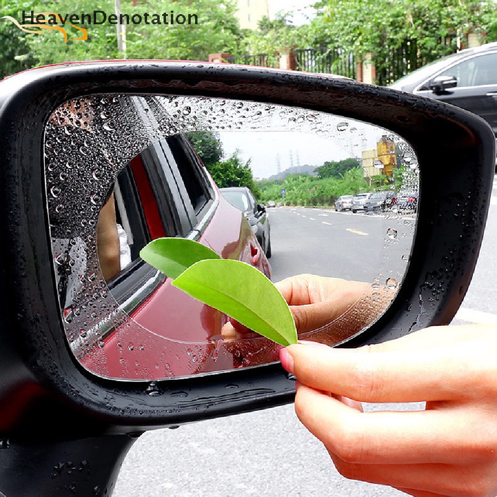 (Heavendenotation) 2pcs Kaca Film Anti Kabut / Air Untuk Spion Mobil