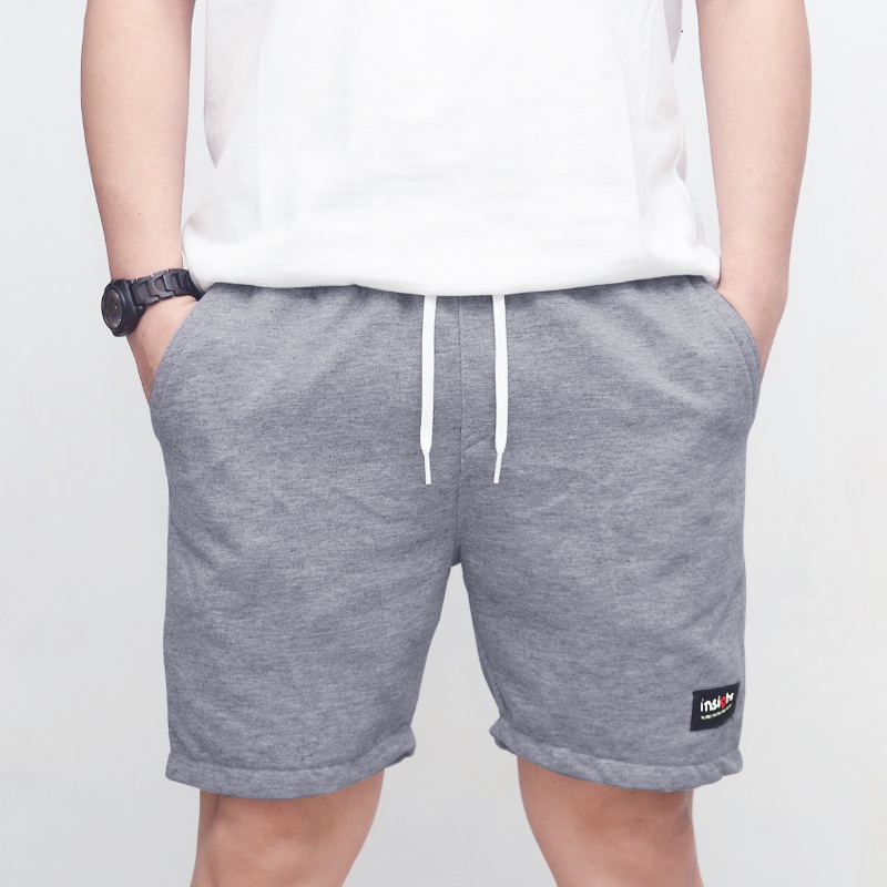 INSIGHTFULLY | Celana pendek Polos  Boardshort Broadshort walkshort sweatpants clana santai warna hitam