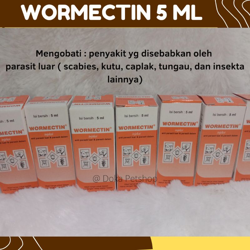 Wormectin 5 Ml obat scabies kurap gatal Kelinci Anjing Kucing