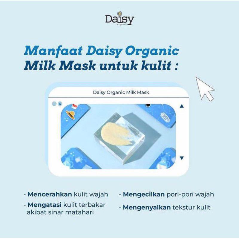 (BPOM) MASKER ORGANIC CAMILLE dan DAISY-daisy milk