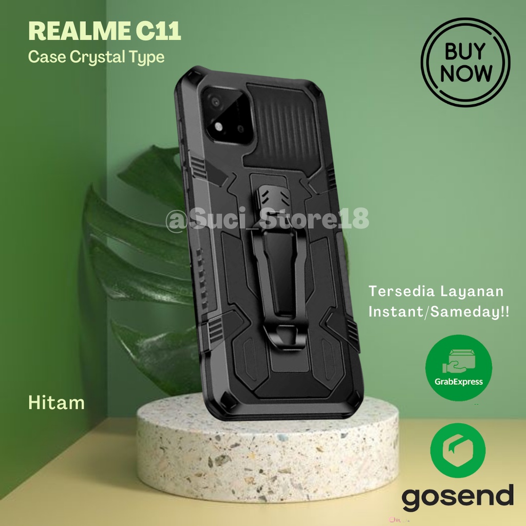 Hard Case Robot I Crystal Realme C11 Kickstand Standing Robot