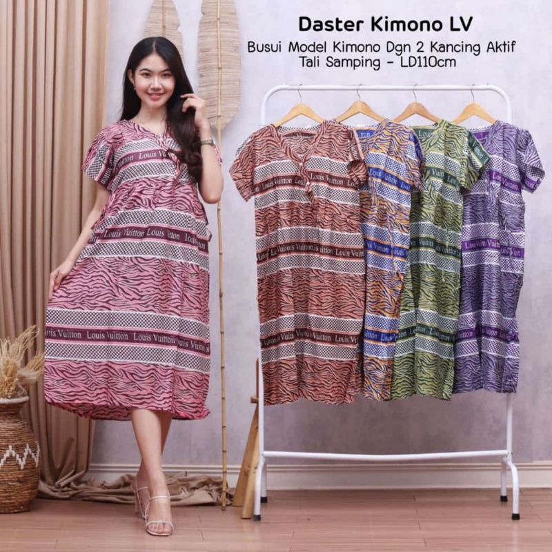 DASTER KIMONO LIVI DASTER CANTIK HOMEDRESS KEKINIAN DASTER TALI PINGGANG DASTER KANCING RAYON HALUS ADEM