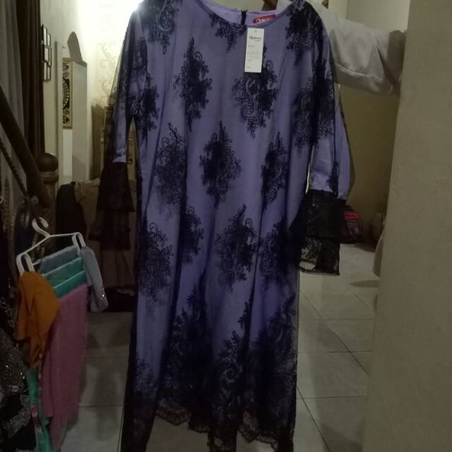 Tunik kebaya warna ungu muda