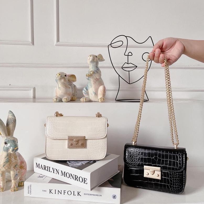 Ck Woden Boxy Croco Chain Ori [FREE PAPERBAG  FREE BUBBLEWRAP] ‑ Kes31au22o