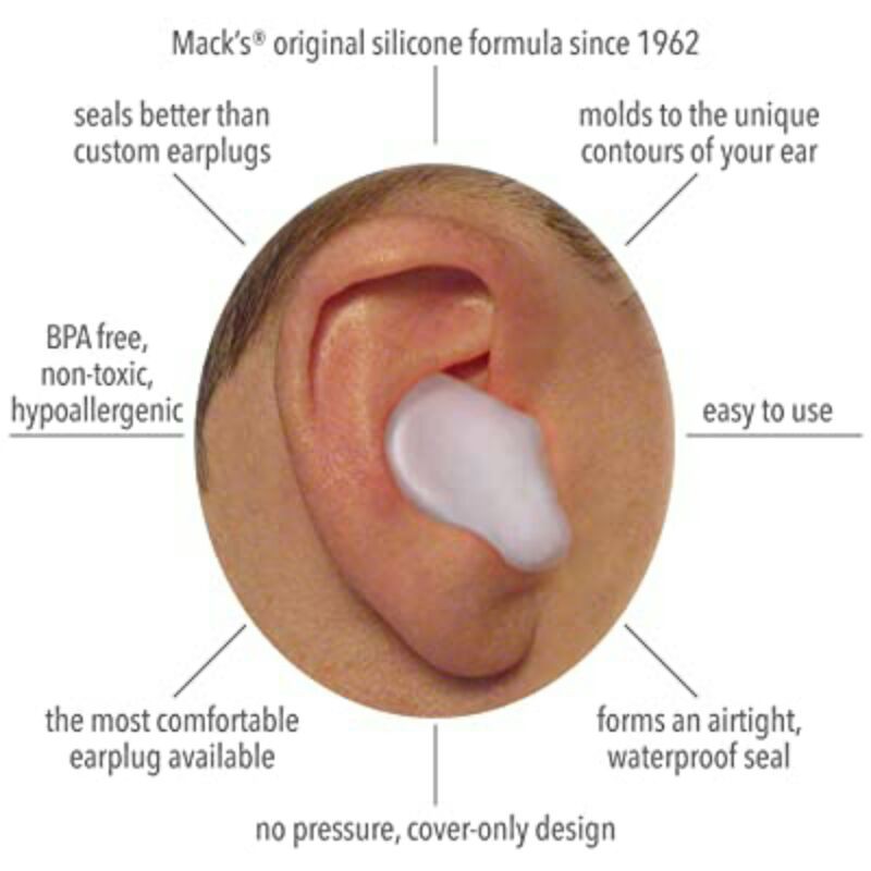 Macks Adult Earplugs Pelindung Telinga Anti Air/dipesawat-Earplug Dewasa