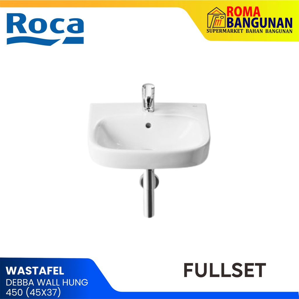 Roca Wastafel Debba Wall Hung 450 45X37 Complete Set