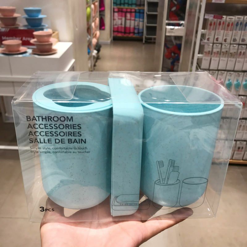 MINISO Bathroom Accessories 3pcs / perlengkapan kamar mandi miniso / toothbrush holder miniso