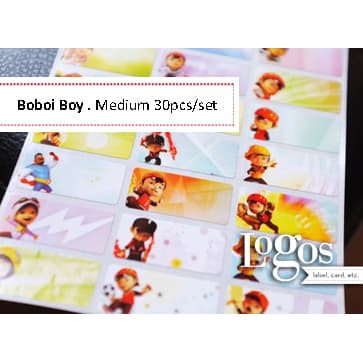 

TERLARIS!! Boboiboy Stiker Label Nama Medium (isi 30 pcs) Waterproof. Boboi Boy UNIK