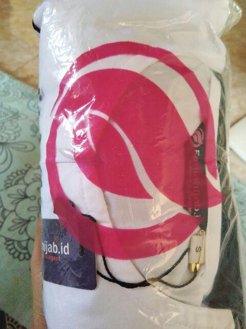 Gamis Mahya Dress Hitam Putih Dinas PNS Wollycrepe mix 