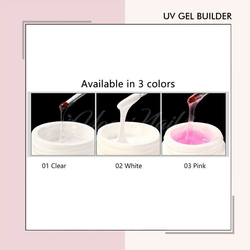 UV Gel 3 warna uv gel extension nails basecoat sculpture gel nail art