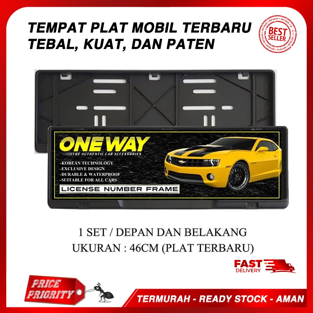 Foto OneWay Frame Plat Nomor / Tempat Dudukan Plat No Mobil / Cover Plat Nomor / Tatakan Plat Nomor Mobil