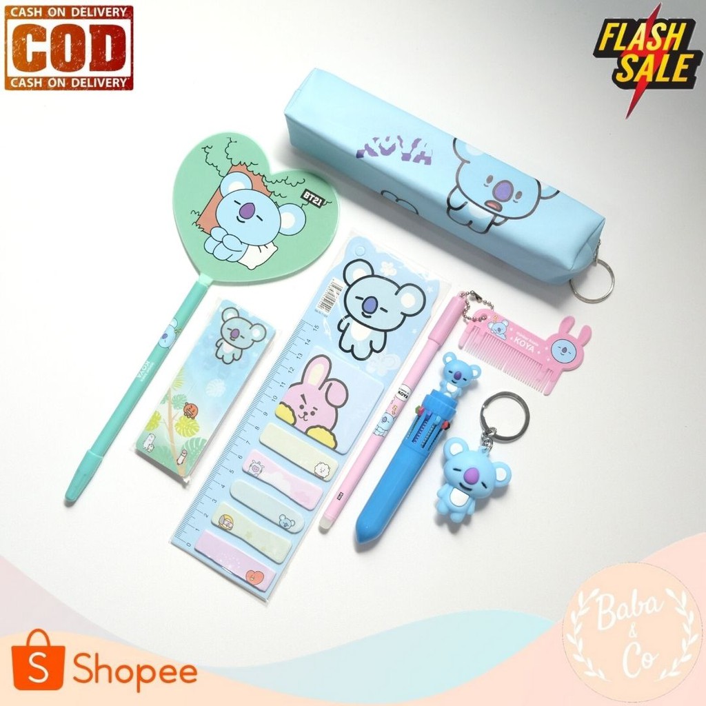 PAKET KOMBO HEMAT PULPEN BT21 FANKIT BTS SERIES BT21 ALAT TULIS MURAH UNIK LUCU BISA COD-3