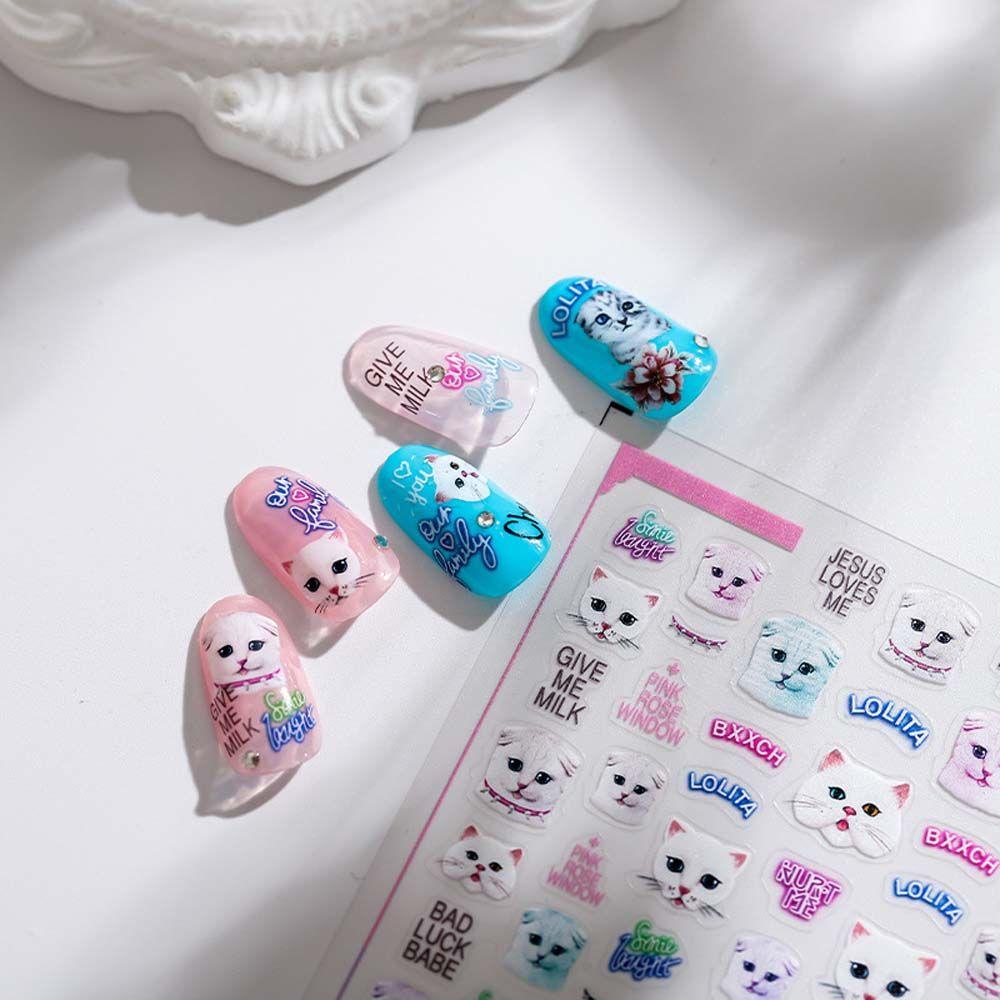 Mxbeauty Kartun Stiker Kuku Wanita Perekat Diri Manicure Aksesoris Fairy Tale Bears Nail Art Dekorasi