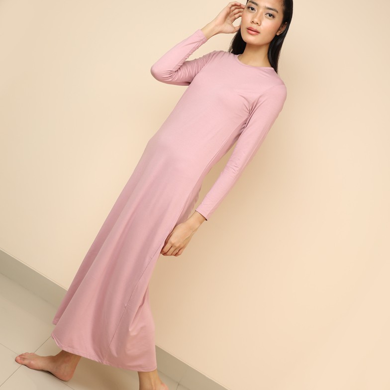 Manset Gamis Kaos Lengan Panjang Kerah Bundar JADECLOVER T189