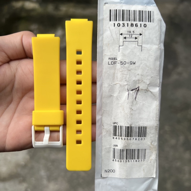 Strap tali jam tangan casio original LDF-50 9W band LDF 50 yellow