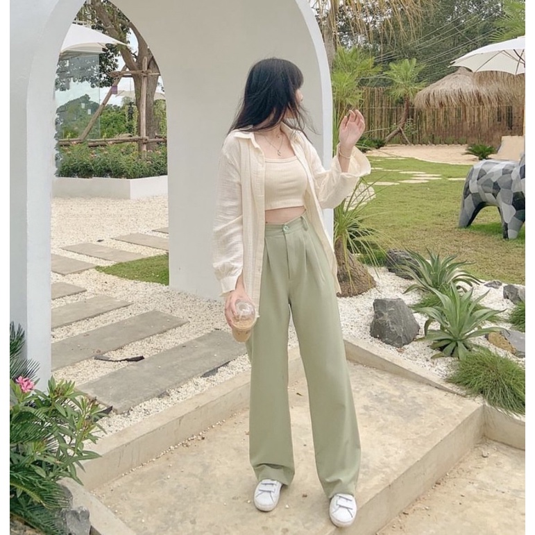 Loose Pants Trousers Wanita - Celana Anti Kusut - Celana Kulot Wanita Korean style