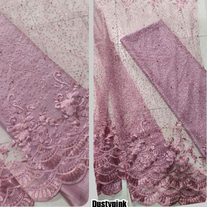 ♀ Brokat Tile Bordir mutiara , bahan kebaya , kain brukat , kain kebaya Tile , toko kain kebaya mura