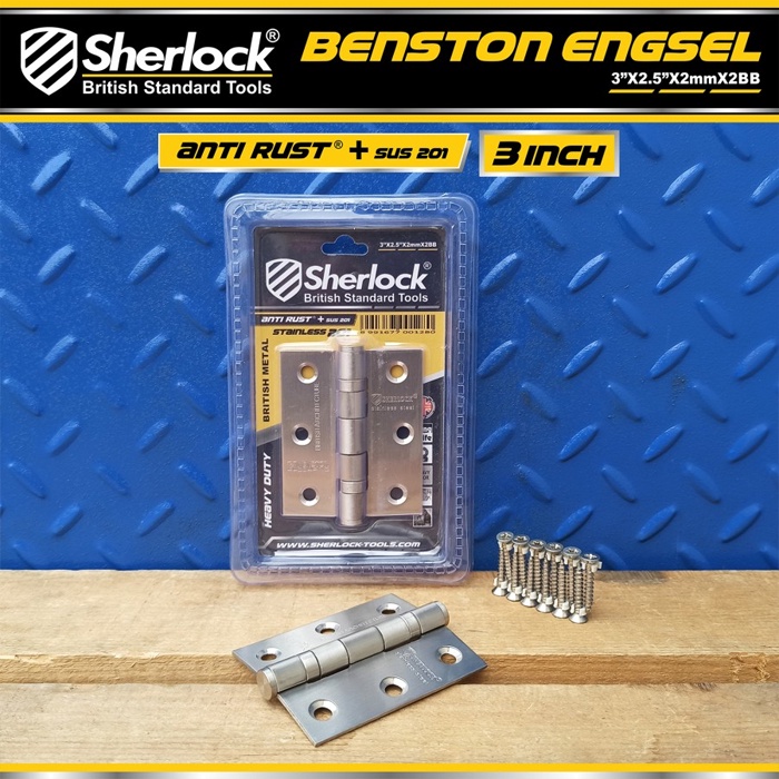 Engsel Stainless Steel 201 Ball Bearing Sherlock Engsel Pintu 3 INCH