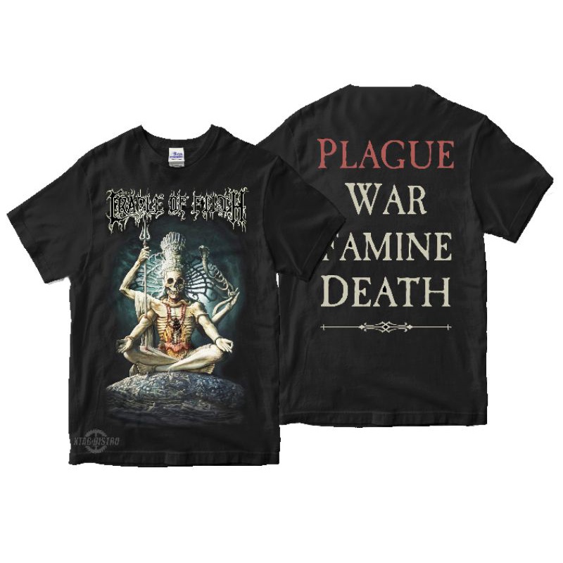 kaos CRADLE OF FILTH 3 PLAGUE WAR FAMINE Premium Tshirt cradle of filth cod kaos band black metal go