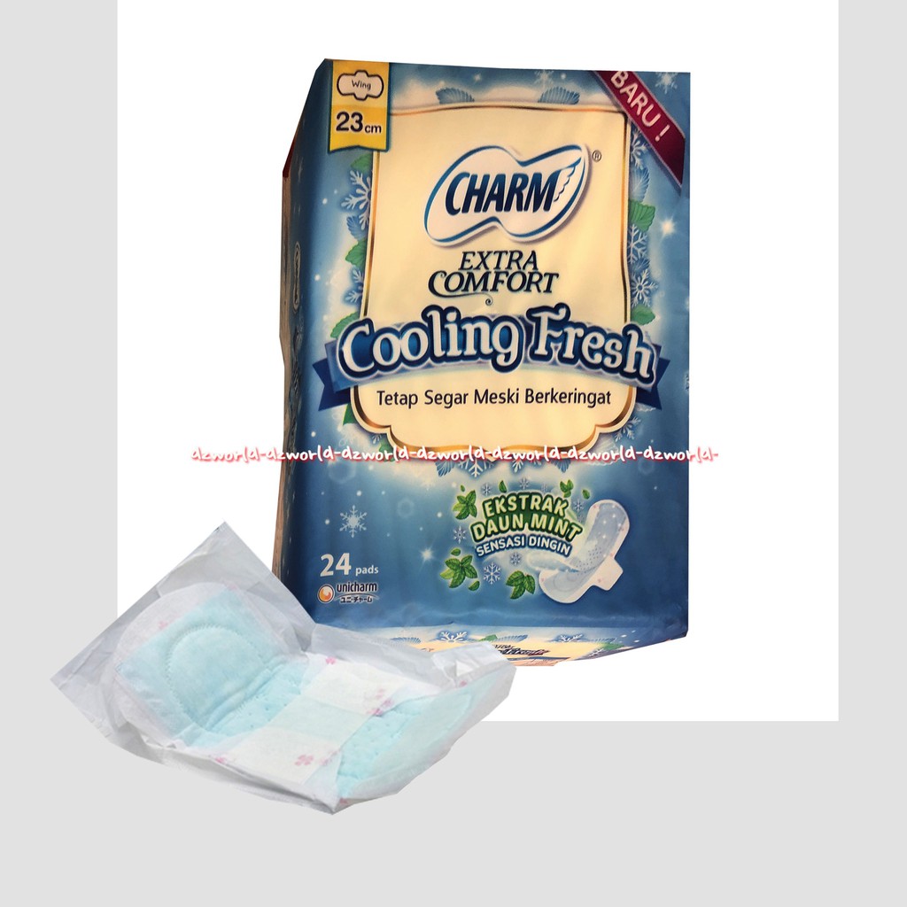 Charm Extra Comfort Cooling Fresh 24 pads Pembalut Wanita Dingin 23 cm