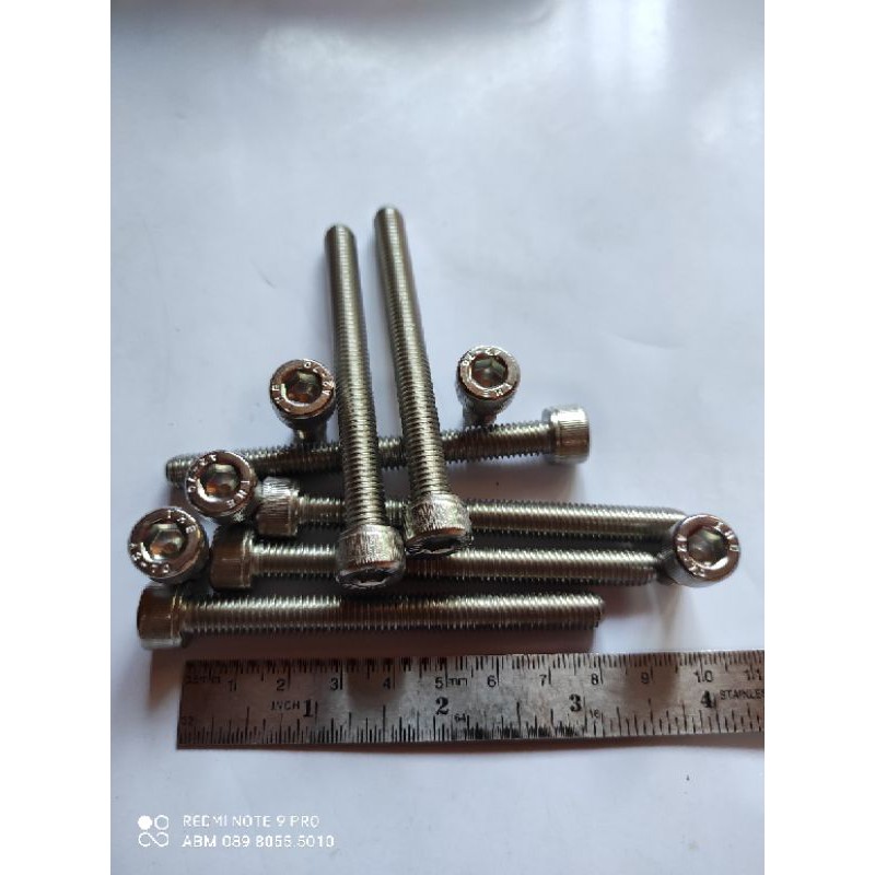 Baut L Stainless M6 x 80 atau Baut 10 Panjang 8cm
