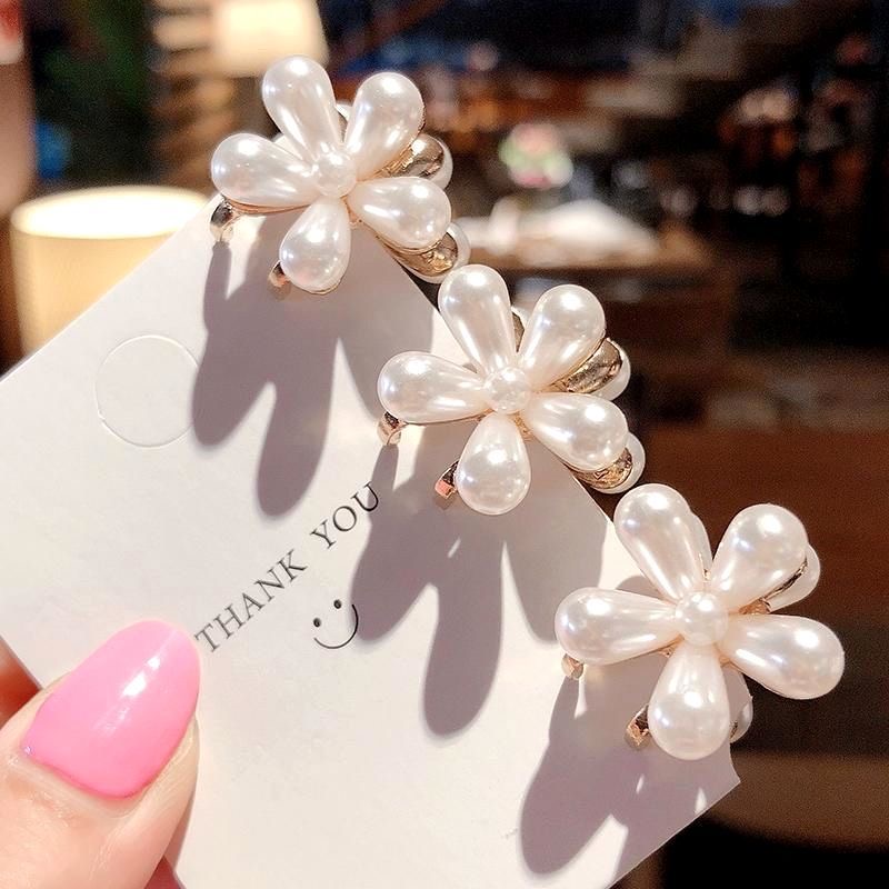 Flower Girl Pearl Hair Clip Back Head Hairpin Korean Mini Bangs Scratch