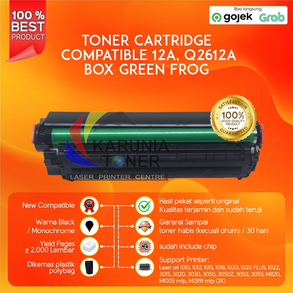 Toner Cartridge BOX GREEN FROG 12A Q2612A For FX9 1010 1020 LBP2900 NEW