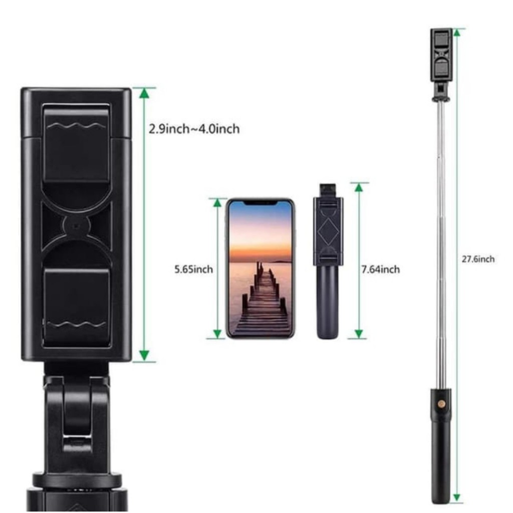 K07 Mini Tripod StandingTongsis Selfie Stick Remote Bluetooth Shutter