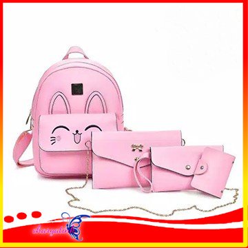 Charyatink - Tas Ransel Korea Wanita Set Beranak Backpack Fashion