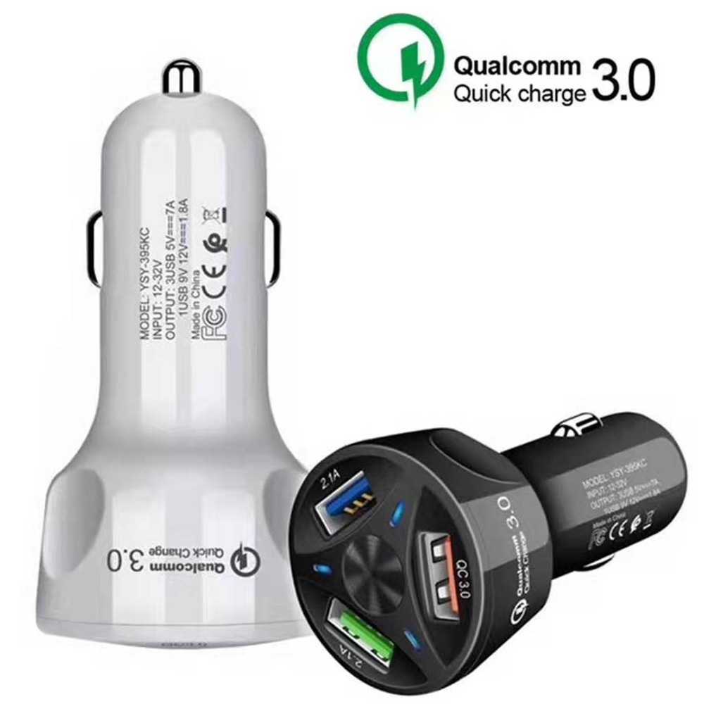 Suhach Car Charger Mobil USB 3 Port 2.1A QC3.0 - APD-369-Hitam