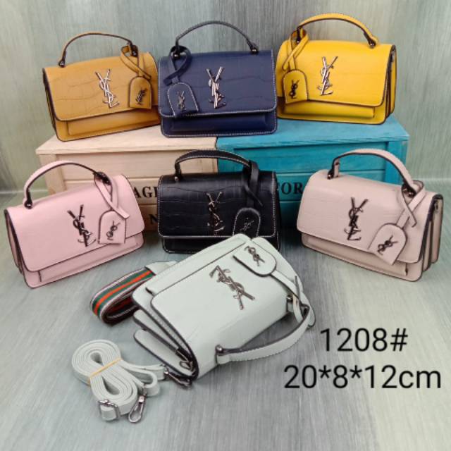 Tas ysl 1208 uk 20x13cm 2 tali bhan kulit dove croco