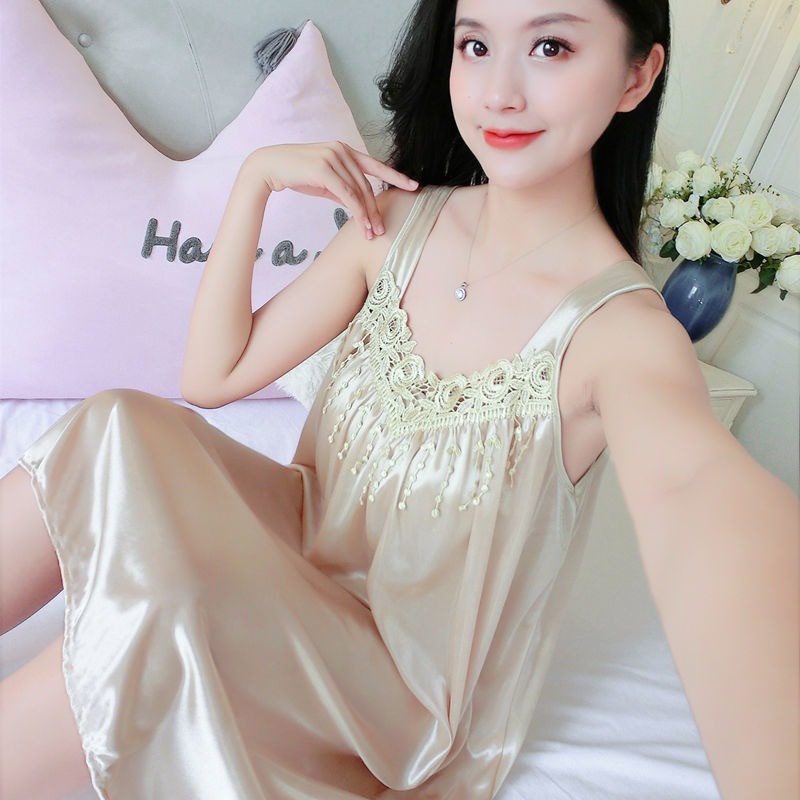❤ MIMI ❤ Baju Tidur Wanita Pakaian Sexy Satin Renda Rumbai Lingerie Import Terlaris-Gold