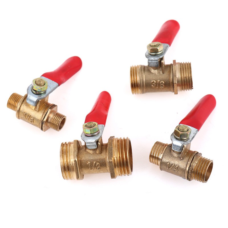 RSID Span-new Brass Ball Valve 1/8&quot; 1/4&quot; 3/8&quot; 1/2&quot; Male to Male BSP Thread with Handle Jelly