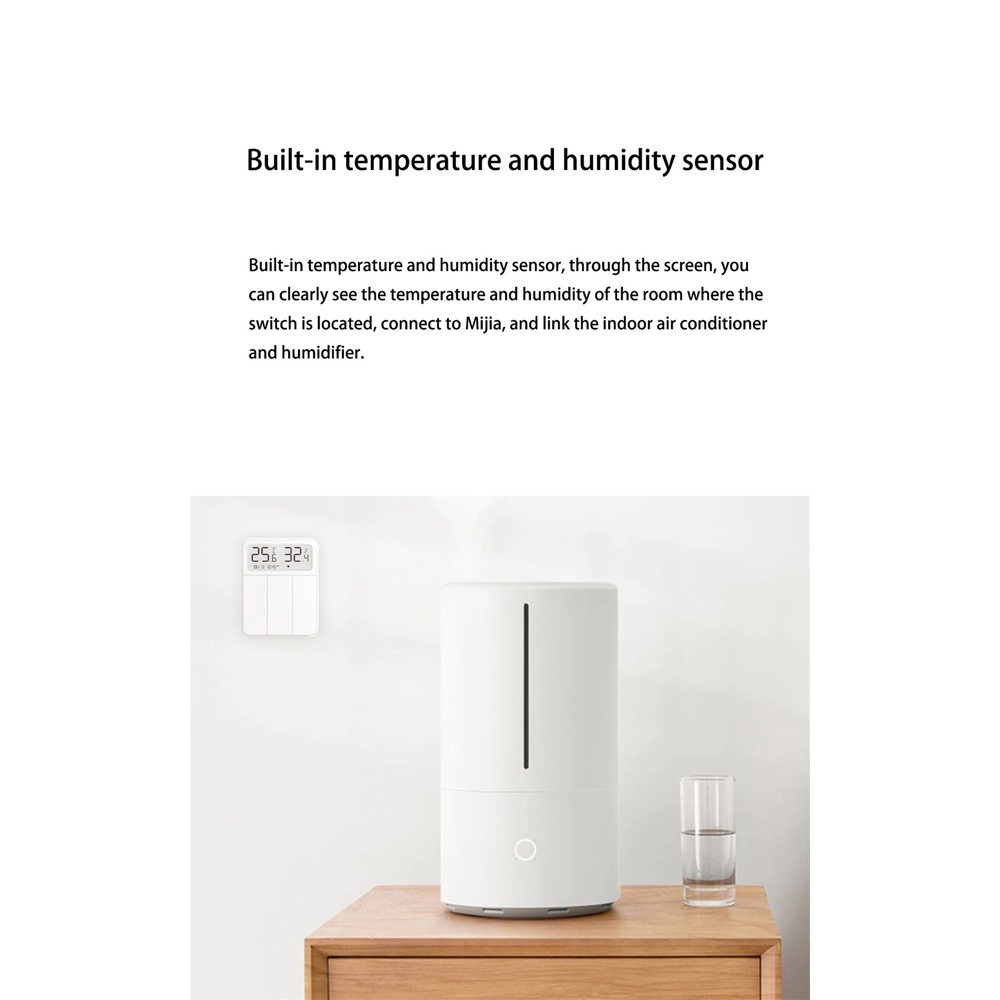 Xiaomi Smart Wall 3 Switch with Screen Temperature &amp; Humidity Saklar