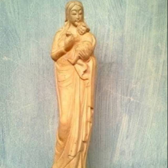 Patung Bunda Maria (Bunda Yesus) Kayu Cendana Asli Harum & Wangi 5