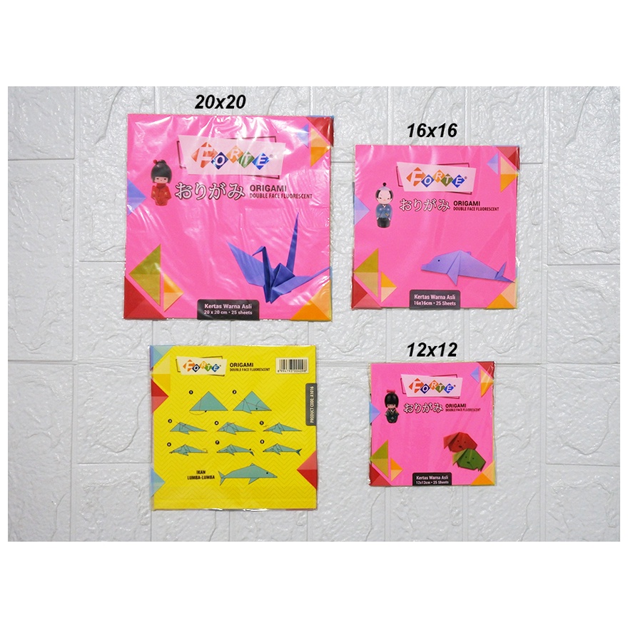 

Kertas Lipat Origami Forte Warna 2 Sisi Fluorescent 25 Lembar