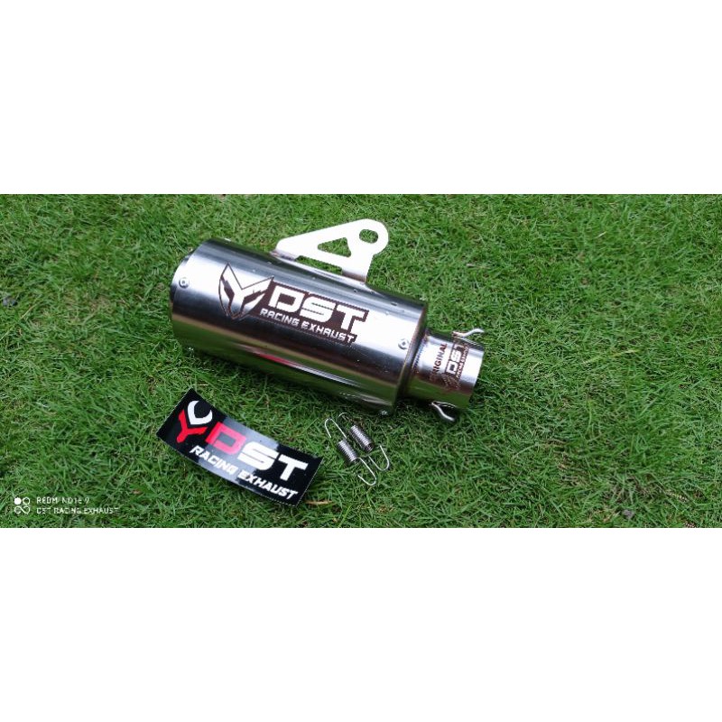 Knalpot motor original DST Racing full stenlis knalpot universal intel 50mm