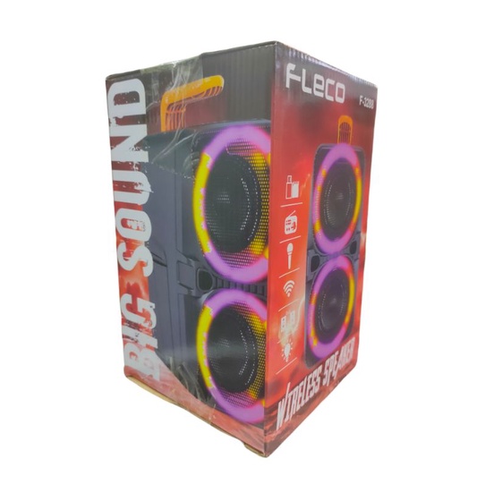 SPEAKER BLUETOOTH PORTABLE FLECO F-3288 FULL LED LAMP SUPER BASS