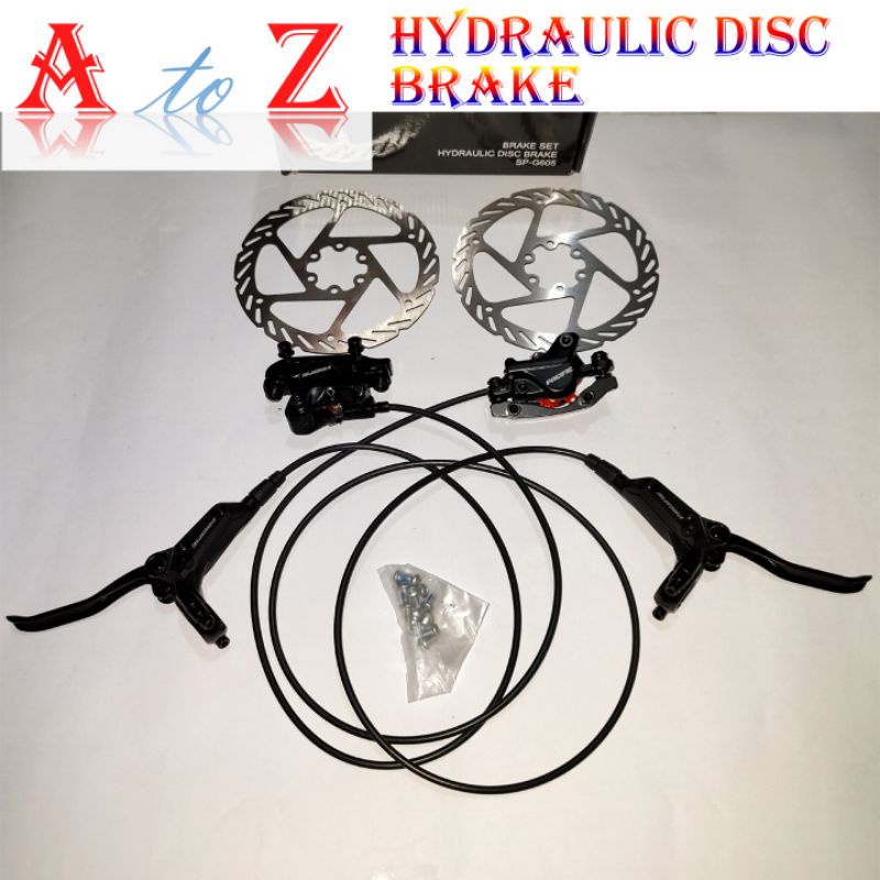 rem cakram hidrolik set/bicycle hydraulic disc brake/rem hidrolik sepeda