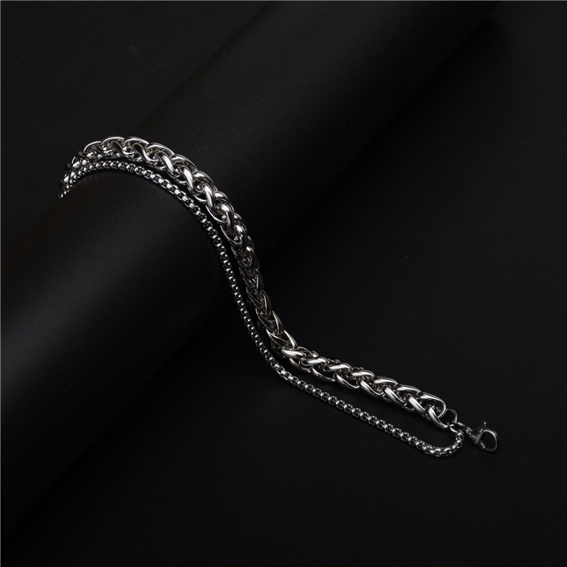 [Z H Perhiasan] Hip Hop Rock Retro Pria Fashion Kuba Stainless Steel Gelang Pesta Perhiasan Aksesoris 16 Cm/18 Cm/21 cm
