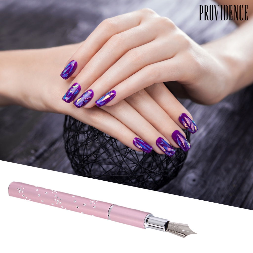 Providence 6Pcs/Set Nail Pen Pink Color Nail Design Metal Diamond Crystal Dotting Pen for Professional