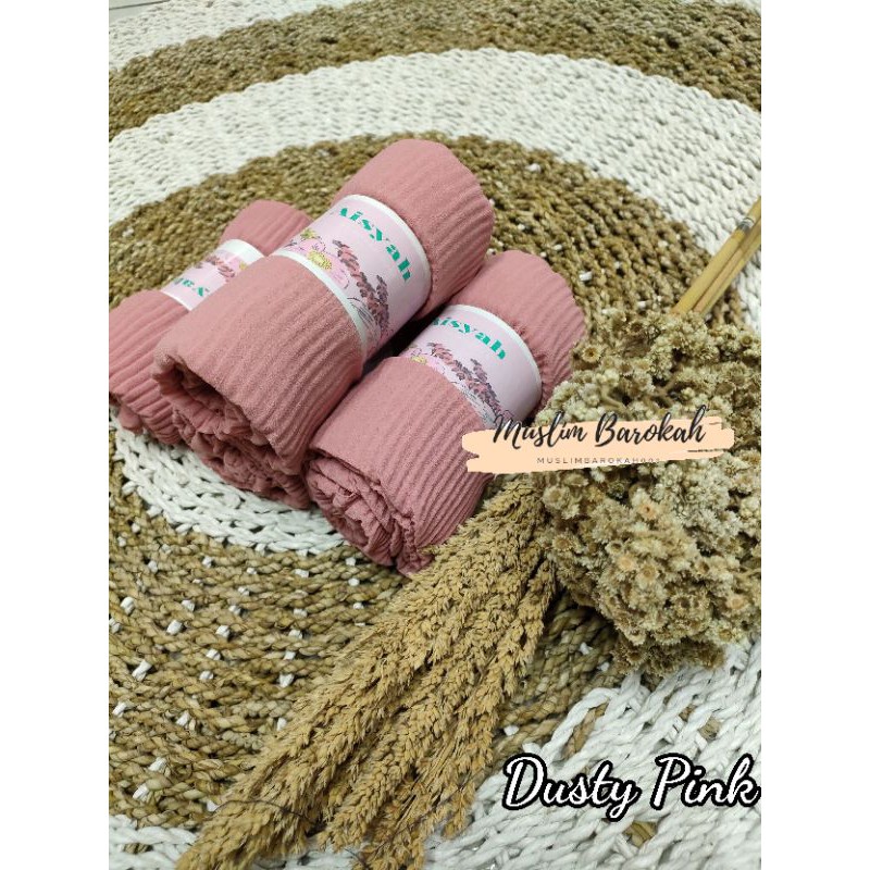 PASHMINA PLISKIT PLISKET PLEATED CERUTY BABYDOLL PREMIUM/ PASHMINA PLISKET LIDI CABANG/PLEATED SHAWL-Dusty Pink