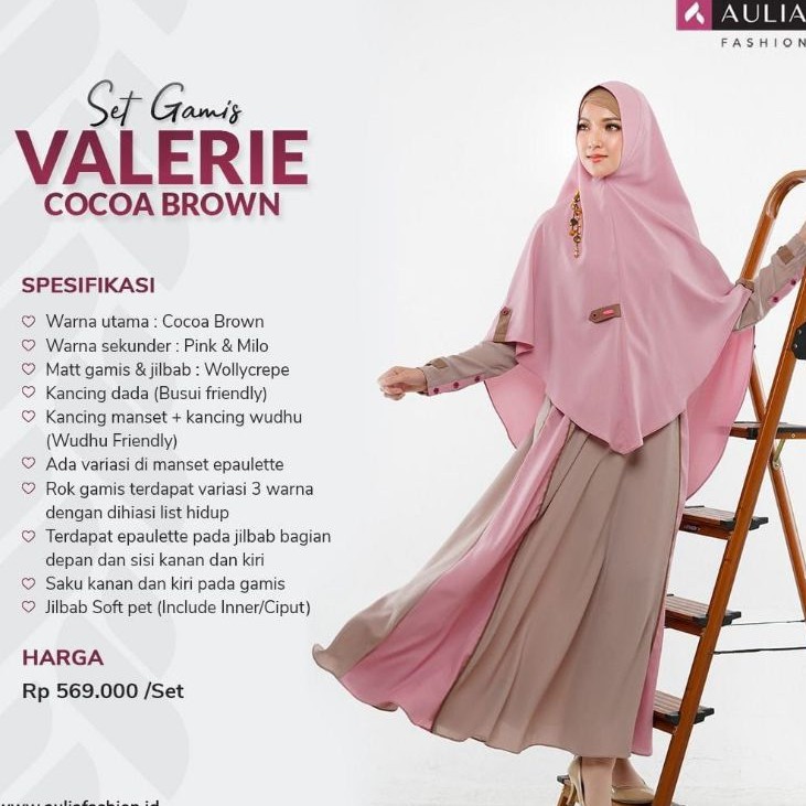 Gamis Aulia Valerie Olive Ocean / Cocoa Brown Gamis Aulia fashion Gamis syari muslimah original