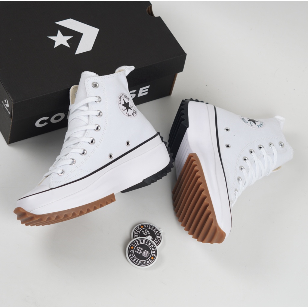 Sepatu Wanita Converse Run Star Hike Hi White Black