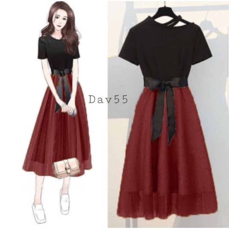 JC VD- Davina dress / Dress wanita korea Murah / Dress wanita terbaru